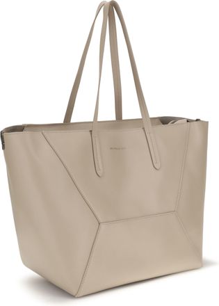 Brunello Cucinelli Womens Leather Tote Bag Moonbeam Calf Bos Taurus Shoulder