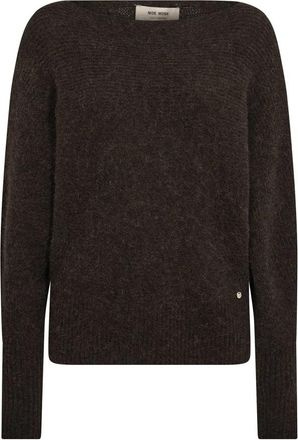 Mos Mosh Gebreide kleding - Dames - Ronde hals truien - Bruin - L - Truien & Vesten