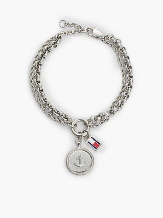 Tommy Hilfiger Pulsera con adorno n&aacute;utico y cadena doble