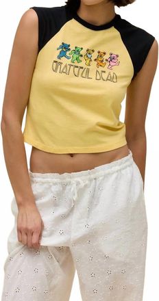 Daydreamer Grateful Dead Bears Raglan Tank In Poppy Yellow