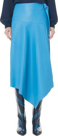 Tibi Tissue Leather Asymmetric Drape Skirt