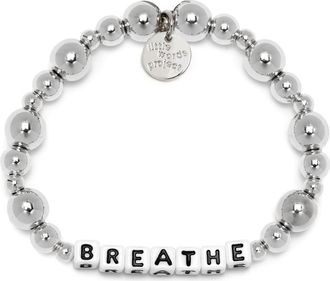 Little Words Project Breathe Beaded Stretch Bracelet in White at Nordstrom, Size Small