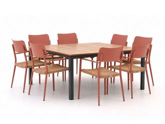 Bellagio la vita attrattiva Bellagio Cino/Linosa 160x160cm dining tuinset 9-delig stapelbaar