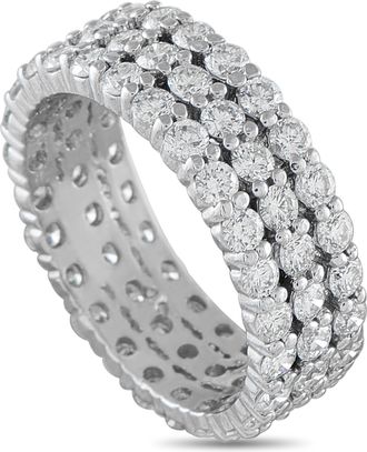 Luxury Bazaar 18K White Gold 3.03ct Diamond Eternity Band Ring MF17-121525