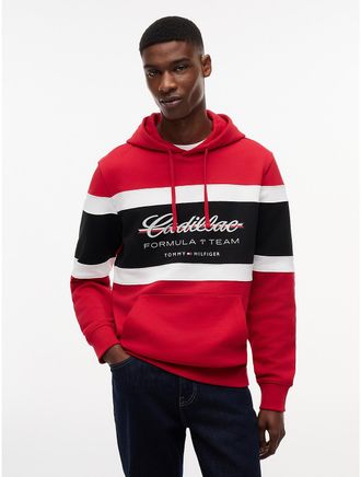 Tommy Hilfiger Mens Tommy x Cadillac F1 Team Script Hoodie - Red - XS