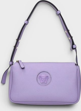 Versace Womens Medusa Head Shoulder Leather Bag Lilac Purple - Size: O/S