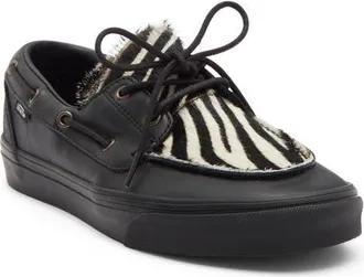 Vans Genuine Calf Hair & Leather Boat Shoe in Pony Hair Black at Nordstrom, Size 9