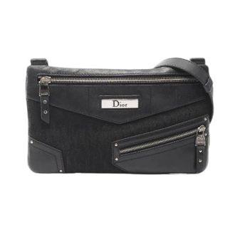 Dior Pre-owned Cross Body Bags, female, Black, Size: ONE SIZE Pre-owned Street Chic Trotter Canvas Leather Shoulder Bag