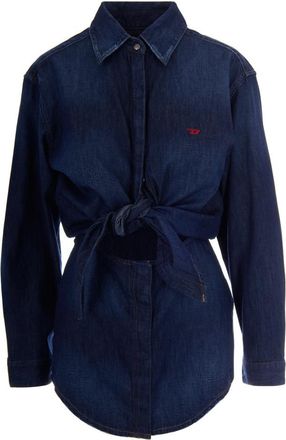 Diesel Blue Shirt Collar Mini Dress
