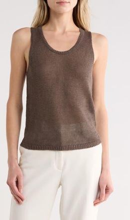 Vince Beachy Linen Open Stitch Tank in Desert Wind at Nordstrom Rack, Size X-Small