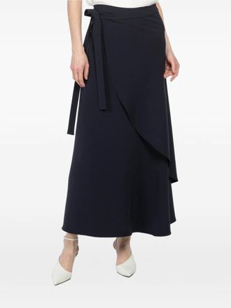 Peter Cohen wrap-style maxi skirt - Blauw
