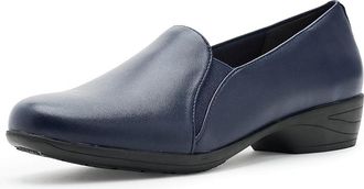 Trotters Reagan High Womens Heels Navy : 8.5 N (AA), Cotton/Leather/Vinyl