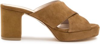 Stuart Weitzman Stuart Weitzman Dayna 80 Suede Platform Sandals - Tan - 37 (IT37/ UK4)