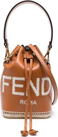 Fendi small Mon Tresor leather bucket bag - women - Calf Leather - One Size - Brown