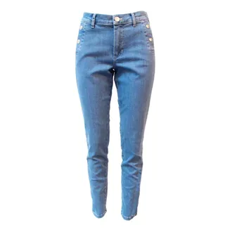 2-Biz Light Denim High Waist Stretch Trousers - female - 2-Biz - Slim Fit Jeans - Blue - 3XL - Jeans