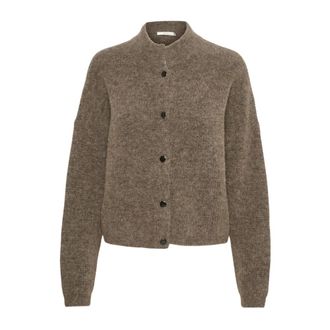 Gestuz Korte Cardigan - Chestnut Melange - Dames - Truien - Bruin - Maat: L Wol