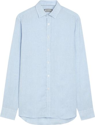 Canali Linen Shirt - Blue - XL