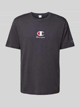 Champion T-Shirt mit Label-Stitching in Anthrazit, Gr&ouml;&szlig;e XS