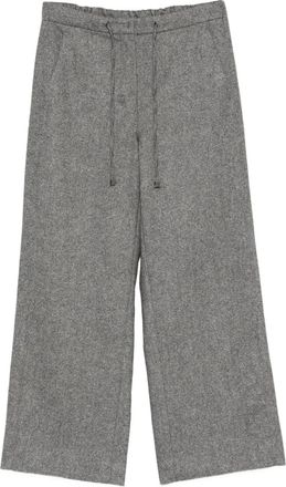 Max Mara Broek met trekkoordtaille - Grijs