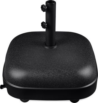 Best Choice Products 123lb Capacity Fillable Mobile Umbrella Base for Patio, Deck, 4 Wheels - Dome Square Black