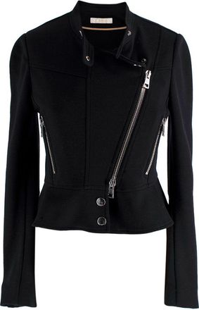 Chlo&eacute; Black Virgin Wool Peplum Biker Jacket Size XS
