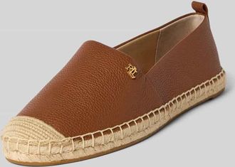 Lauren Ralph Lauren Espadrilles aus Leder mit Logo-Detail Modell CAMERYN in Camel, Größe 39