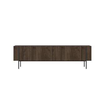 Calicosy 2-Door TV Stand With Metal Legs, 160 Cm Wide, HERMIONE in Walnut