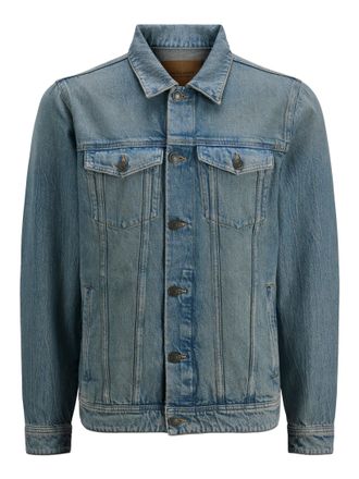 Jack & Jones Jeansjacke JACK & JONES JJIJEAN JJJACKET SQ 523 SN, Herren, Gr. XXL, blau (blau denim), Denim/Jeans, Obermaterial: 100% Baumwolle, Abriebeffekte, loos