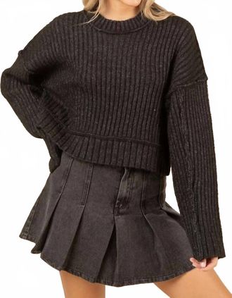Very J Ribbed Knit Sweater Pullover In Black