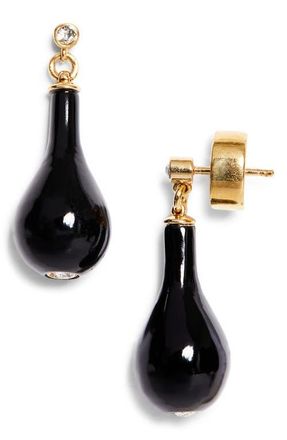 Toteme Onyx Drop Earrings in Black/Gold at Nordstrom