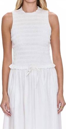 Pistola Denim Phoebe Smocked Tank In Leblanc, Noir