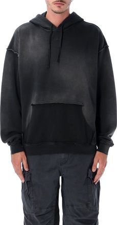 Diesel Relaxed Fit Washed Black Hoodie with Vintage Detailing