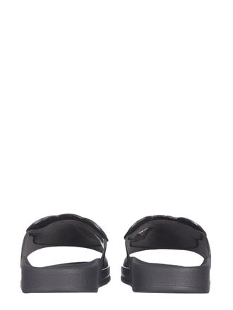 Moschino Teddy Bear Rubber Slide Sandals - Black