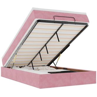 vidaXL Estructura De Cama Otomana Colch&oacute;n Terciopelo Rosa 120x200cm Vidaxl