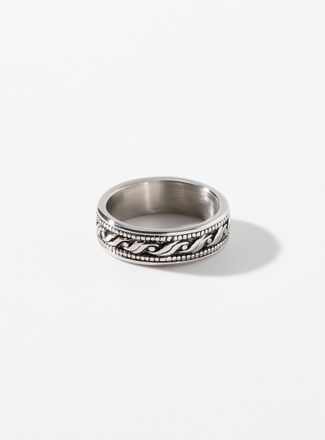 Le 31 Mens Geo engraving ring
