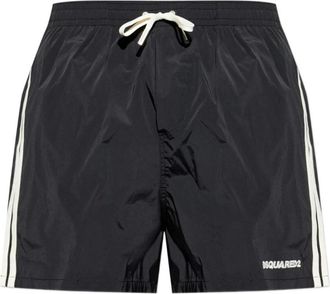 Dsquared2 Short da bagno a righe laterali - - Swimwear - Uomo - Nero - S