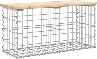 vidaXL Vidaxl - Garden Bench Gabion Design 83x31.5x42 cm Solid Wood Pine