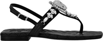 Philipp Plein Schoenen, Dames, Zwart, 36 EU, Leer, Platte Sandalen