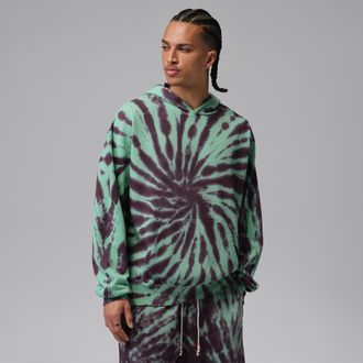 Nike Jordan Mens Jordan Brooklyn Fleece Tie-Dye Pullover Festival Hoodie in Green | IF1961-342