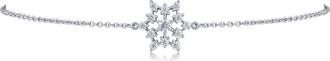 Kenneth Jay Lane Cubic Zirconia Snowflake Station Anklet in Clear Silver at Nordstrom Rack