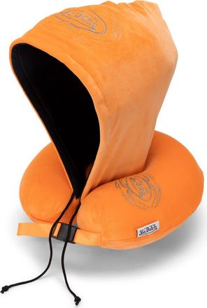 Von Dutch Pinstripe Hooded Memory Foam Travel Neck Pillow in Orange at Nordstrom