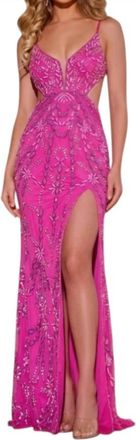 Jovani Emery Long Formal Prom Dress Gown In Magenta