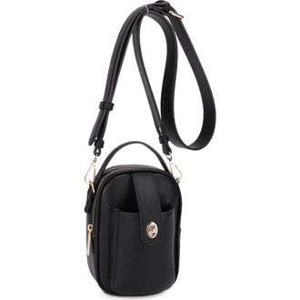 Mali + Lili Parker Faux Leather Crossbody in Black at Nordstrom
