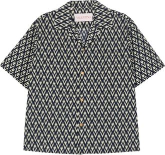 Valentino Garavani Toute La V bowlingshirt - Blauw