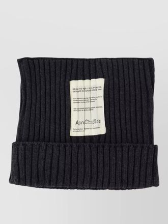 Acne Studios cotton beanie hat folded cuff ribbed