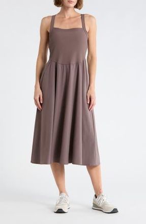 Zella Rib Hybrid Midi Dress in Grey Plum at Nordstrom Rack, Size X-Large