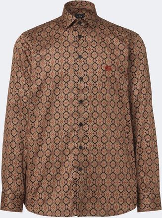 Etro Printed cotton poplin shirt