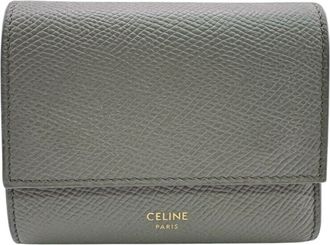 Celine Grayish Leather Wallet (Tri-Fold) (Pre-Owned)
