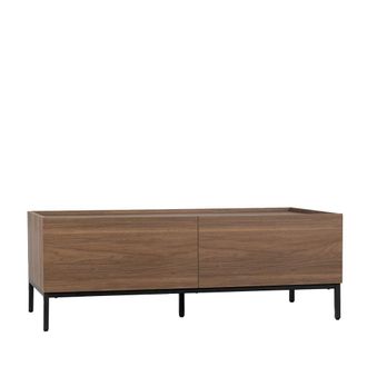 Klast Mesa de centro fija efecto madera nogal 120 cm x 40 cm