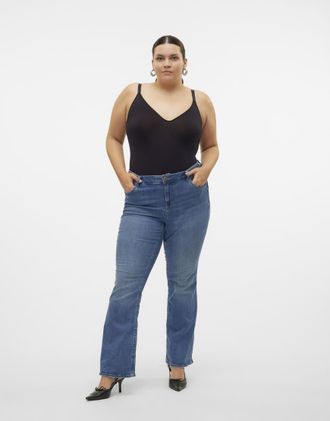 Vero Moda Curve Jeans a zampa blu medio